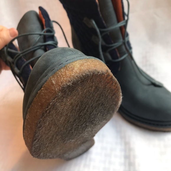 F-Troupe Women’s Sz 40 Blue Wedge Heel Boots US 10 - Picture 12 of 16